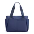 Borsa a tracolla in nylon impermeabile monocolore grande capacità per viaggio casual. - Blu