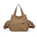 Borsa a tracolla in tela retro per uomo e donna, borsa messenger casual con cinghia lunga regolabile. - Caffè