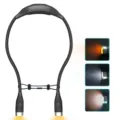 LED rechargeable neck reading light with multi-color lighting modes, black design for outdoor running - Black