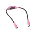 Portable LED neck reading light, rechargeable book lamp for outdoor night running and reading. - Pink