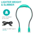 Portable LED neck reading light with USB Type-C rechargeable design for night running. - Blue