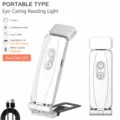 Portable folding reading light with 3 colors, 5 brightness levels, and Type-C USB rechargeable. - Milky White