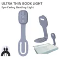 Ultradunne draagbare LED leeslamp oplaadbare boeklamp met clip voor nachtlezen. - Leigrijs