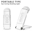 Draagbare oogbeschermende leeslamp met USB-opladen en flexibele clipstandaard voor dagelijks gebruik. - Wit