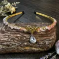 Handmade natural crystal chip moon crown headband with pentagram pendant for festival bridal. - Watermelon Crystal With Star Moon And Water Drop