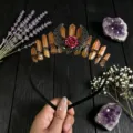 Gothic crystal tiara crown with raw quartz points, moon motif and red rose for women. - Brown and Black Wire and Antique Bronze Hollow Moon Flower