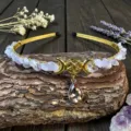 Crystal moon gemstone tiara headband handmade goddess pagan hair accessories for women - Light Purple Stone With Star Moon And Water Drop