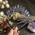 Diadema corona cristal morado con luna triple accesorios de pelo gótico mujer fotografía accesorios - Alambre Negro Triple Luna / AB Púrpura
