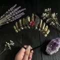 Crystal Tiara Headband With Hollow Moon And Red Rose Crown Hair Accessory For Women - Gold and Black Wire and Antique Bronze Hollow Moon Flower