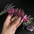 Natural crystal tiara headband with moon rose pink quartz crystal clusters for women photo props - Rose Red and Black Wire and Antique Bronze Hollow Moon Flower