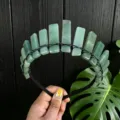Natural green crystal crown headband, handmade wire-wrapped crystal tiara for festival women style. - Light Green