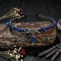 Exquisite crystal moon crown headband with blue gemstone pendant for bridal festival parties. - Lapis Lazuli With Star Moon And Blue Droplet