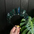 Natural crystal crown headband with black wire, stylish tiara for women festival daily photo. - Grey Green