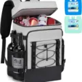 Insulated cooler backpack waterproof oxford cloth lunch bag for travel picnic hiking - L 28 * W 22 * H 40 cm / Gray