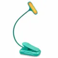 LED clip-on desk lamp, flexible gooseneck reading light for bedroom and student study use. - Lake Blue