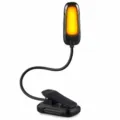 Black LED Clip-on Reading Light USB Rechargeable Desk Lamp Flexible Gooseneck Amber Desk - Black