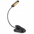 Portable LED clip-on reading light with flexible gooseneck and USB Type-C rechargeable design. - Black