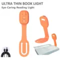 Ultradunne LED boeklamp, oplaadbare oogvriendelijke leeslamp met clip voor boeken. - Oranje