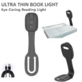 Ultradunne boekenlamp met oogbeschermende LED, draagbare oplaadbare leeslamp voor boeken. - Zwart