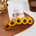Süße Sonnenblumen Haarklammer mit Trägerkarte, elegantes Blumen Haaraccessoire für Frauen. - Gelb Sonnenblume Haarkralle