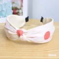 Stoff Knoten Haarreif mit rosa Punkten, eleganter Haarschmuck für Damen und tägliches Outfit. - Gepunktet Geknoteter Stil(20#) / Gebrochenes Weiß