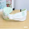 Cerchietto per capelli in tessuto a pois verde menta e bianco, elegante fascia. - Stile Annodato Pois(21#)
