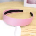 Cerchietto per capelli largo in tessuto rosa con denti antiscivolo per stile quotidiano - Stile Largo Tinta Unita(46#)