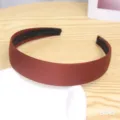 Cerchietto per capelli in raso marrone stile coreano, elegante accessorio donna, antiscivolo. - Stile Largo Tinta Unita(50#)