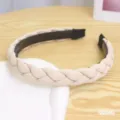 Cerchietto intrecciato beige in tessuto, elegante accessorio per capelli antiscivolo stile coreano. - Stile Intrecciato(58#)