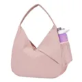 Roze dames schouder sporttas met zijtak voor waterfles en comfortabele mesh banden - 46x16x70cm / Roze