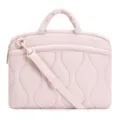 Rosa gesteppte Laptoptasche Detail, tragbare Umhängetasche mit Griffen und Riemen. - 15,75 x 1,4 x 13 Zoll / Lotosrosa