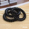 Schwarze spiralförmige Haargummis wasserdicht elastische Haarbänder für Sport. - Schwarz