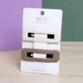 Koreanische PU Leder Haarklammern 2er Set, elegante Seitenclips für Damen und tägliches Styling. - Milchgrau