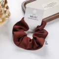 Koreanischer Twill Haargummi mit Kartenverpackung, eleganter brauner Pferdeschwanz Haarschmuck Damen. - 3# Rotbraun (Einzelpackung)