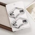 Silver cloud hair clips 2-pack PU leather BB clips sweet colorful dot bangs styling accessories - Cloud / 2 Pieces/Pack