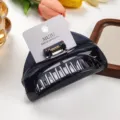 PC Halbmond Haarklammer, 10,5 cm transluzente Haarkralle mit Kartenverpackung für Damen. - Nebelblau