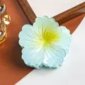 Gradient flower hair claw clip, cute blue and yellow floral shark clip for women and girls. - 5# Blue