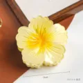 Gradient yellow plumeria hair claw clip 7.5cm sweet floral shark clip for women hair accessories - Yellow