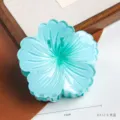 Sweet translucent cyan floral hair claw clip, stylish daisy hair catch for women and girls. - 8# Cyan Blue