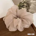 Grosse elegante Chiffon Haargummis fuer Frauen, weiche transparente Haarbaender in Beige. - Khaki