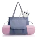 Yoga mat gym bag tote with bottom strap and side pockets for fitness and sports daily use. - Sapphire Blue
