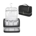 Portable hanging travel storage bag with multiple compartments for your hair dryer. - 14.25 x 5.5 x 9 Inches / Black