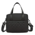 Black quilted insulated lunch bag with handles and crossbody strap for daily use. - 27 x 17 x 22CM / Black