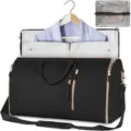 Sac de vêtement de voyage convertible pour costumes avec bandoulière et pochette chaussures. - Noir pur