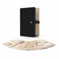 Reis sieraden organizer boek met gewatteerd PU leer en transparante ritsvakken binnenin. - Zwart