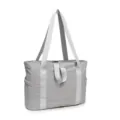 Light grey large tote bag for women gym fitness shoulder bag with yoga mat strap daily use - 15 Inch / Gray