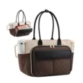 Women commuter tote bag insulated lunch bag large capacity portable shoulder handbag - Coffee