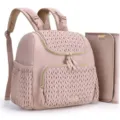 Sac a dos a langer rose matelasse style pour mamans avec matelas a langer portable assorti. - Rose Lotus