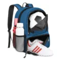 Grote sportrugzak met bal- en schoenenvak voor buitentraining, fitness en sportactiviteiten. - 33*20*43CM / Blauw