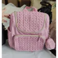 Mini sac à dos matelassé rose pour femme, sac à langer élégant avec pochette monnaie. - Pochettes pour tétine - Rose lotus